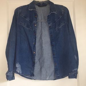 Zara distressed jean jacket